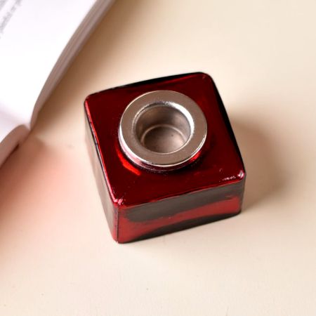 Beautiful Premium Glass Candle Holders in Red Shade for Decor